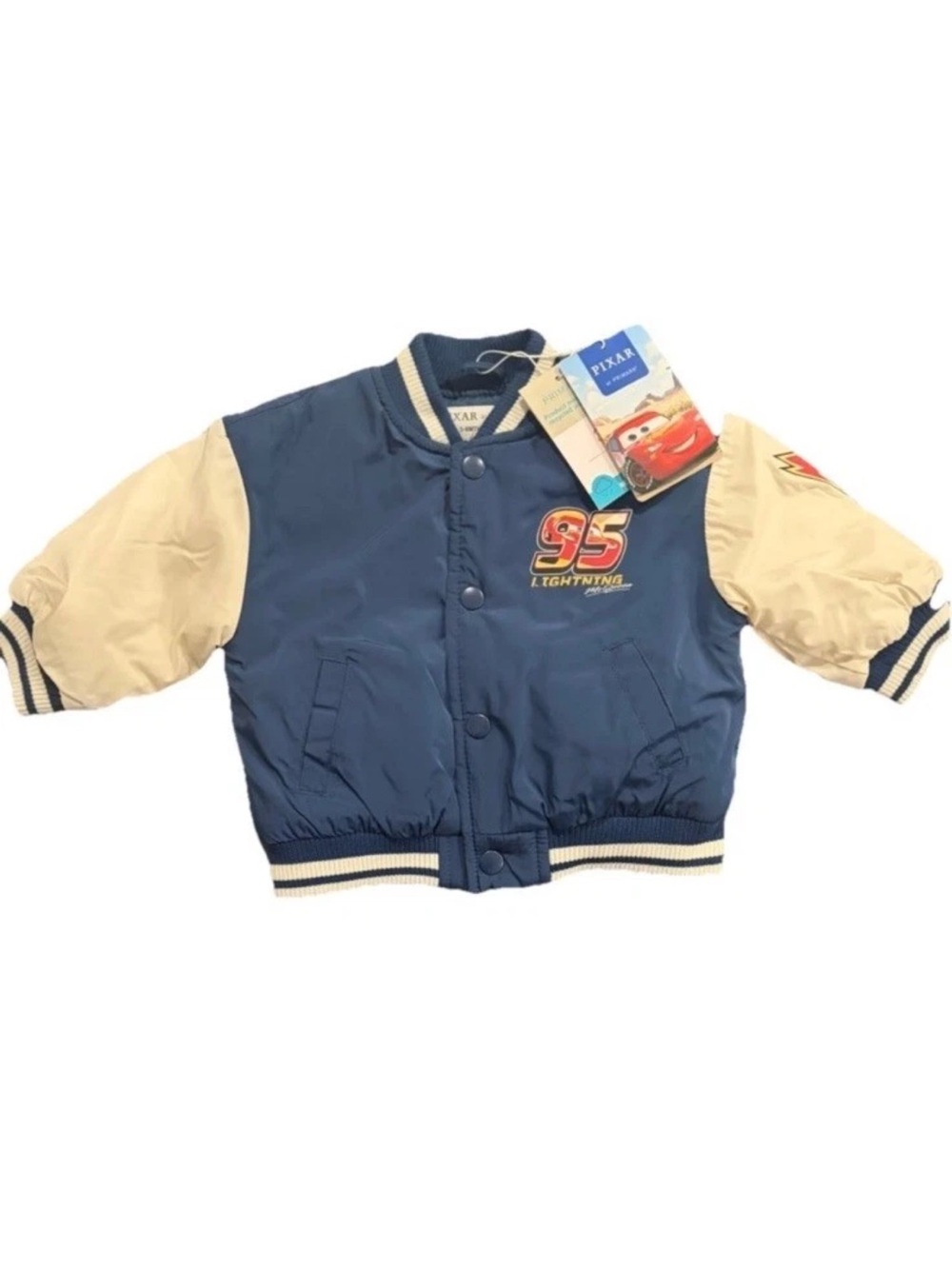Primark Disney Cars 95 Baby Bomber Varsity Jacket Lightning McQueen 3-6months
